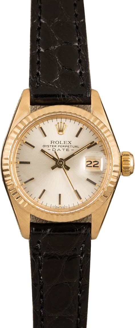 rolex ladies datejust band|Rolex Datejust with leather band.